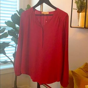 Loft Ann Taylor Sheer button up blouse Top